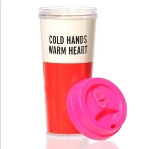 Kate Spade Cold Hands Warm Heart travel mug 16oz